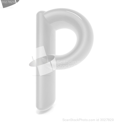 Image of Glossy alphabet. The letter "P"