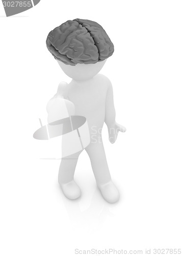 Image of 3d people - man with a brain