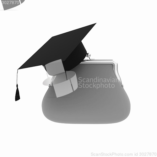 Image of money bags education hat sign illustration design over white 