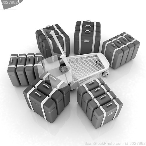Image of Trolley for luggage at the airport and luggage