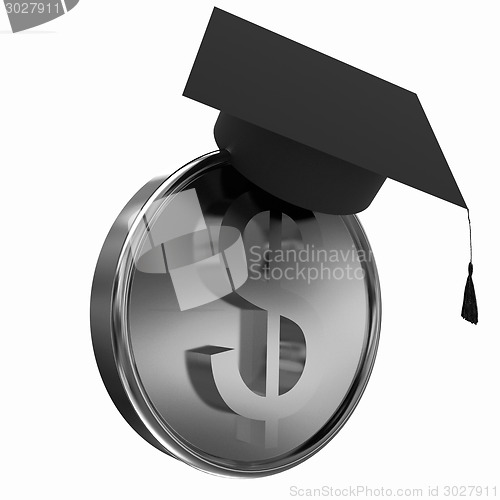 Image of Graduation hat on gold dollar coin