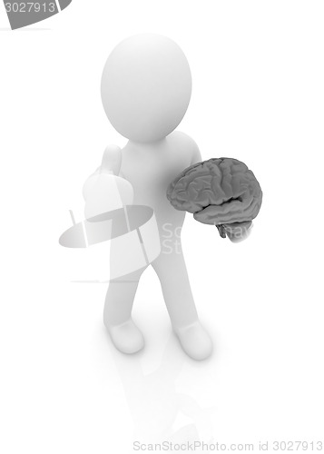 Image of 3d people - man with a brain
