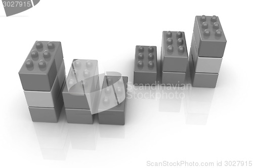 Image of Building blocks efficiency concept on white 