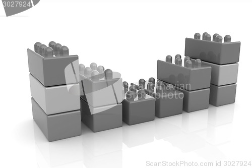 Image of Building blocks efficiency concept on white 