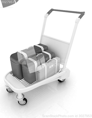 Image of Trolley for luggage at the airport and luggage