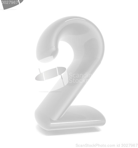 Image of Glossy 3d number "two"