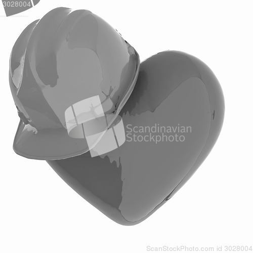Image of hard hat on heart