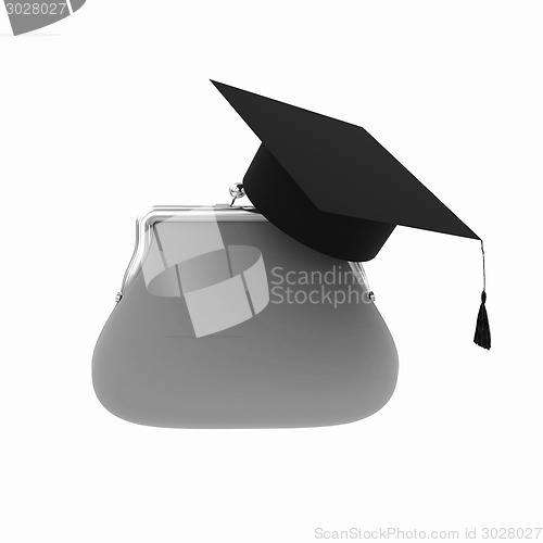 Image of money bags education hat sign illustration design over white 