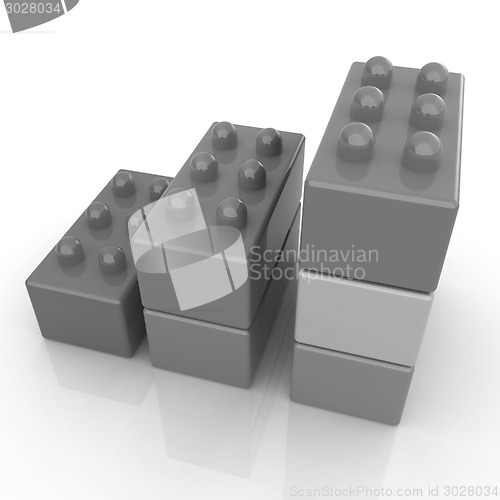 Image of Building blocks efficiency concept on white 