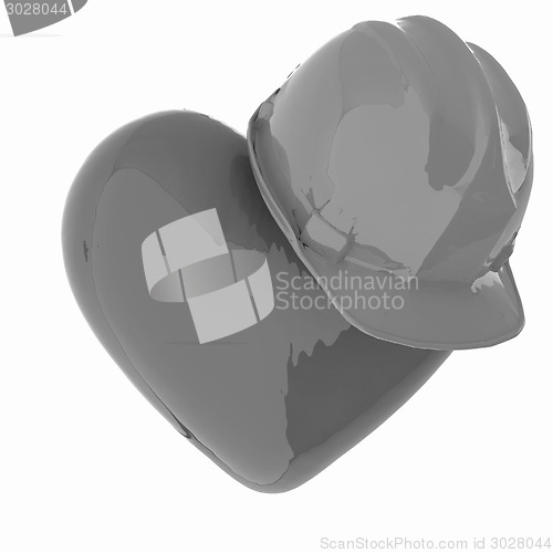 Image of hard hat on heart