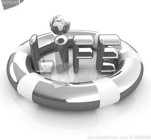 Image of Concept of life-saving.3d illustration. Global 