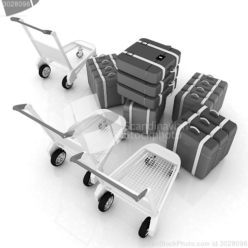 Image of Trolley for luggage at the airport and luggage
