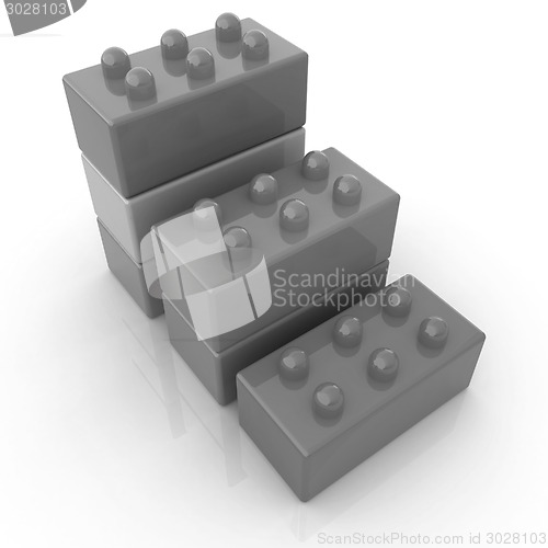 Image of Building blocks efficiency concept on white 