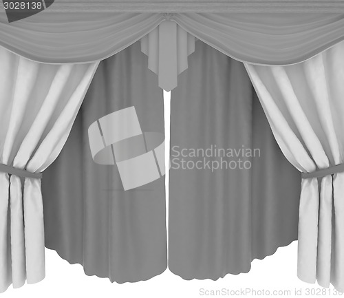 Image of Colorfull curtains isolated on a white background 