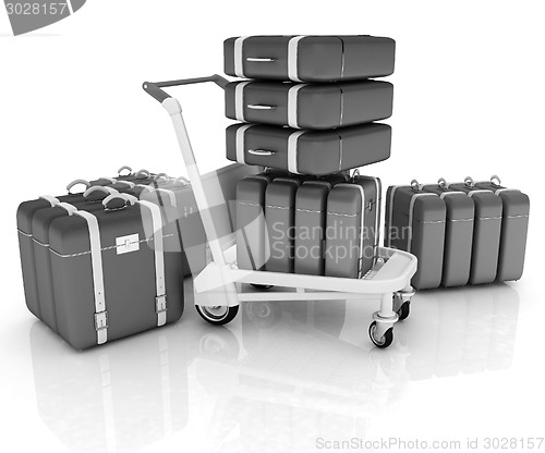 Image of Trolley for luggage at the airport and luggage