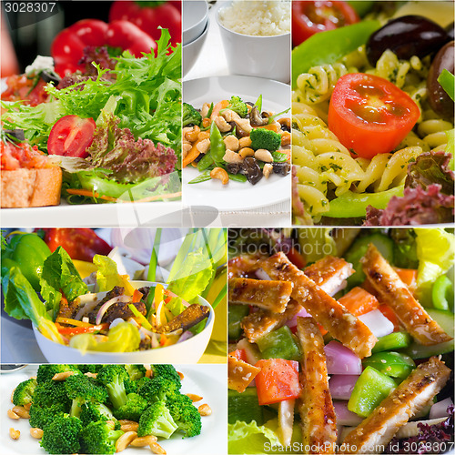 Image of salad collage composition nested on frame