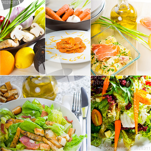 Image of salad collage composition nested on frame