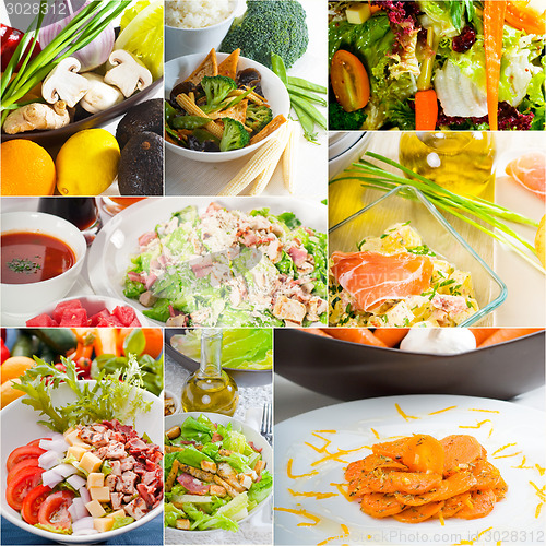 Image of salad collage composition nested on frame