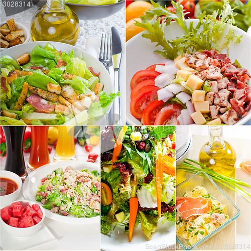 Image of salad collage composition nested on frame