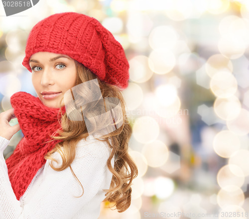 Image of young woman in winter clothes