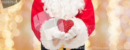 Image of close up of santa claus with heart shape