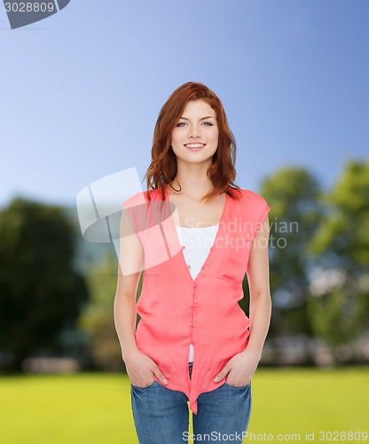 Image of smiling teenage girl in casual clothes