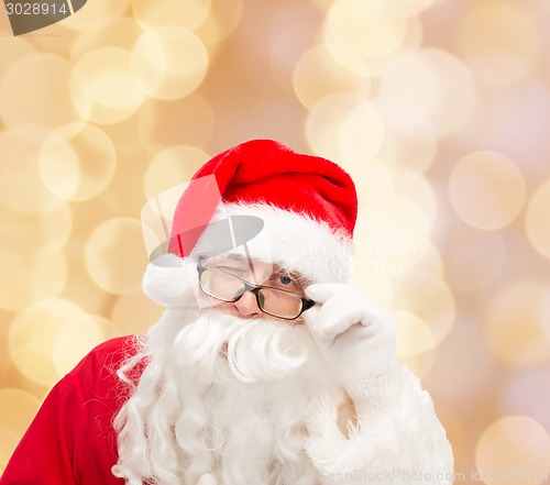 Image of close up of santa claus winking