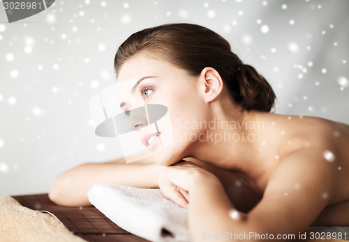 Image of beautiful young woman in spa