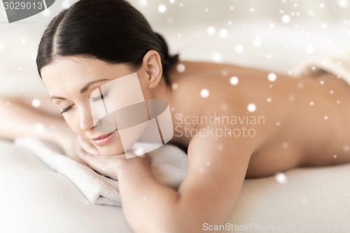 Image of beautiful young woman in spa