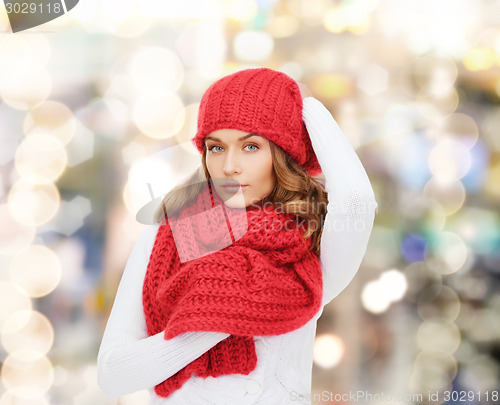 Image of young woman in winter clothes