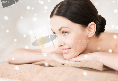 Image of beautiful young woman in spa