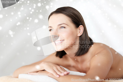 Image of beautiful young woman in spa