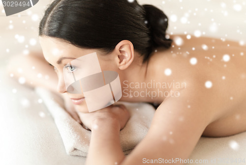 Image of beautiful young woman in spa