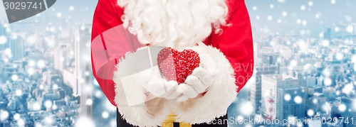 Image of close up of santa claus with heart shape