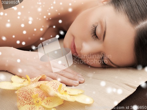 Image of beautiful young woman in spa