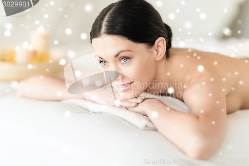 Image of beautiful young woman in spa