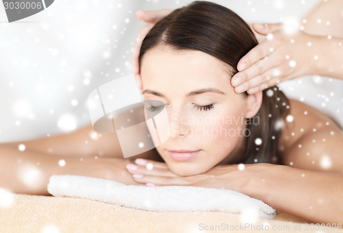 Image of beautiful young woman in spa