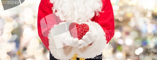 Image of close up of santa claus with heart shape