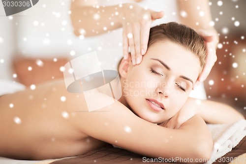 Image of beautiful young woman in spa