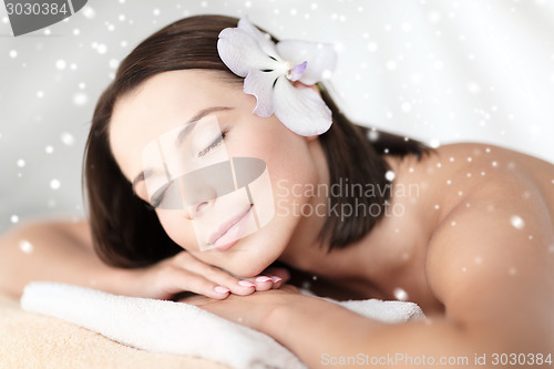 Image of beautiful young woman in spa