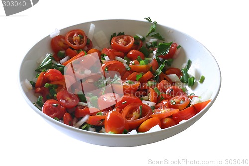 Image of Salad with tomatoes, onions and parsley