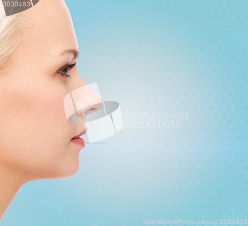 Image of close up of beautiful young woman face
