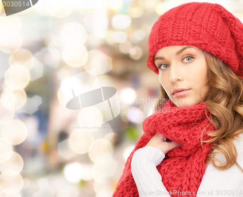 Image of young woman in winter clothes