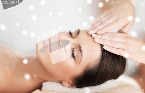 Image of beautiful young woman in spa