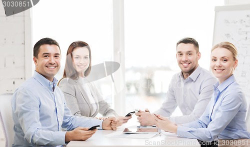 Image of business team having meeting in office