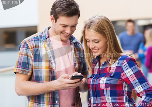 Image of group of smiling students outdoors