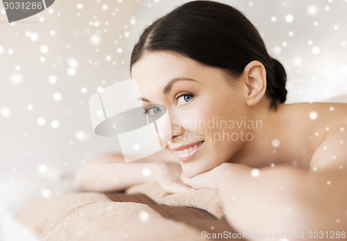 Image of beautiful young woman in spa