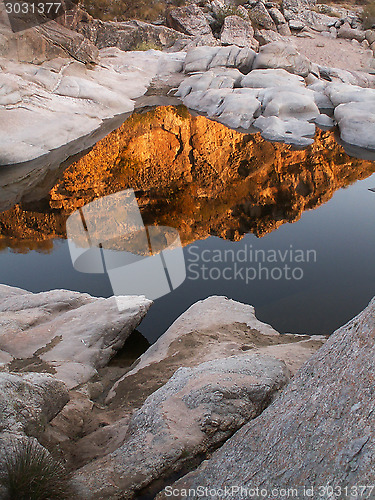 Image of Red Reflections And White Rocks Portrait