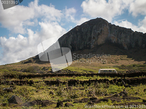 Image of Ranu Raraku And Camper Van