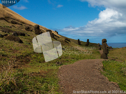 Image of Path Through Scattered Moai